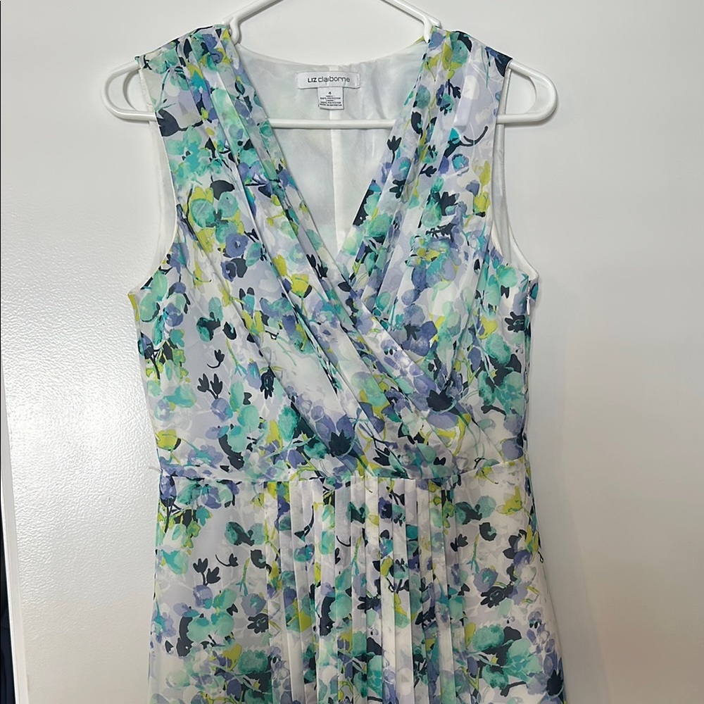 Liz Claiborne Floral Dress - Blue, Green, Yellow
